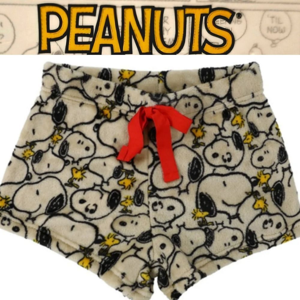 Peanuts Snoopy & Woosstock Plush Lounge Shorts